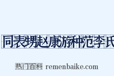 同表甥赵康游种范李氏是什么意思的图片